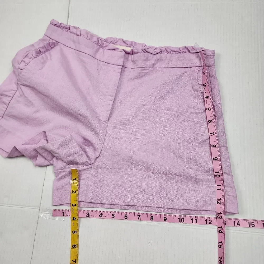 J.Crew Lilac Cotton Shorts Ruffle-Trim Accent Size 10